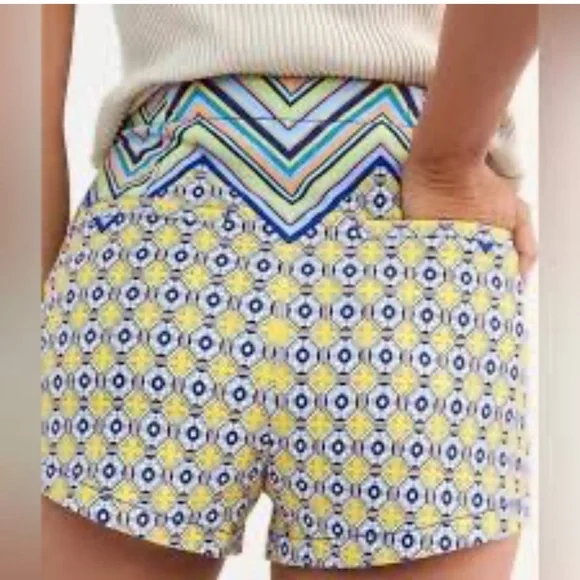 Maeve X Anthropologie High-Waist Abstract Print Shorts size 6 - Picture 3 of 14